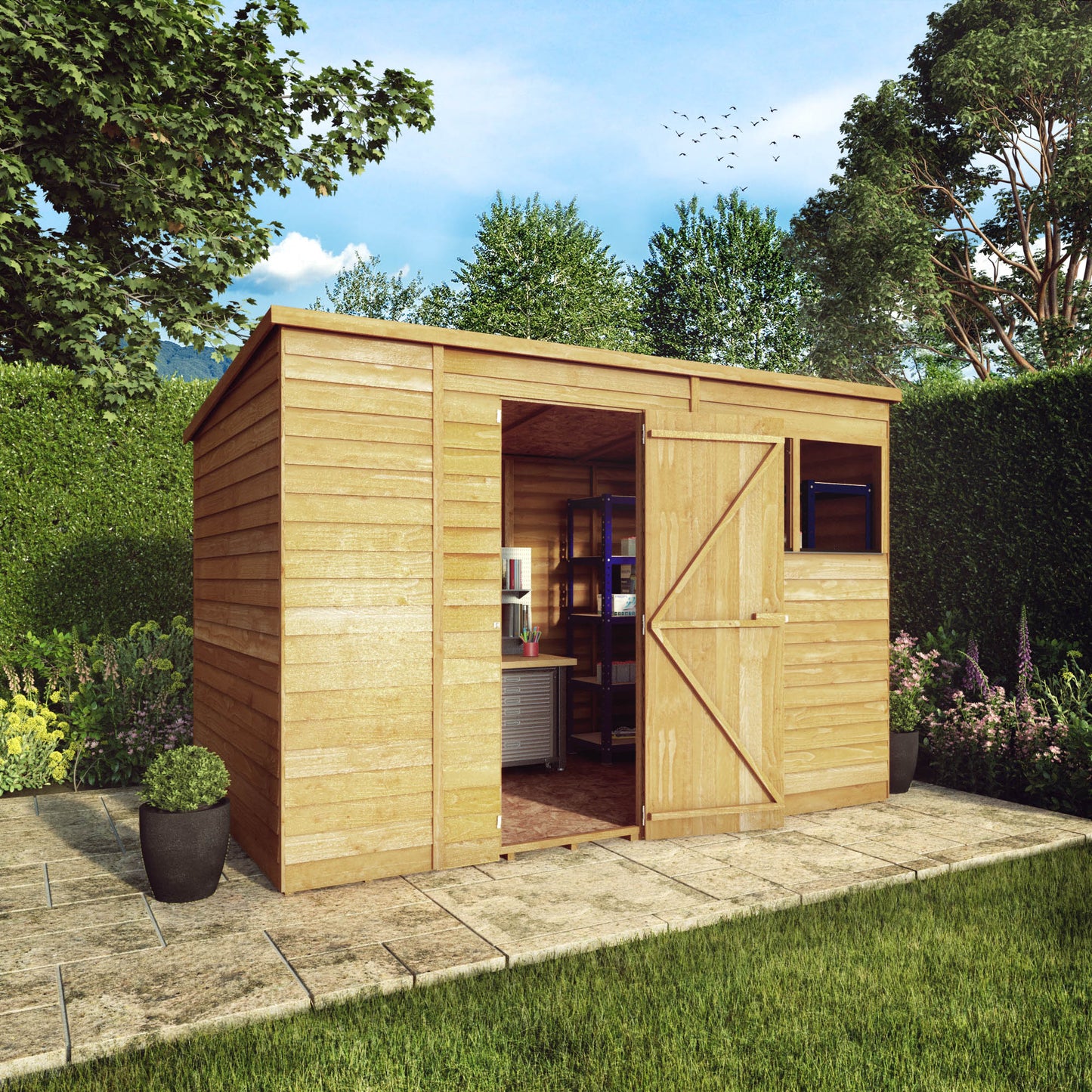 Mercia 10 x 6 Overlap Pent Shed