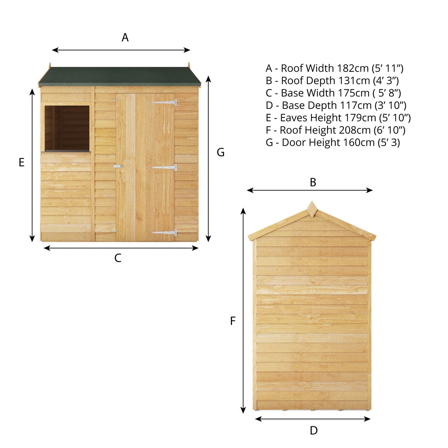 Mercia 6 x 4 Overlap Reverse Apex Shed