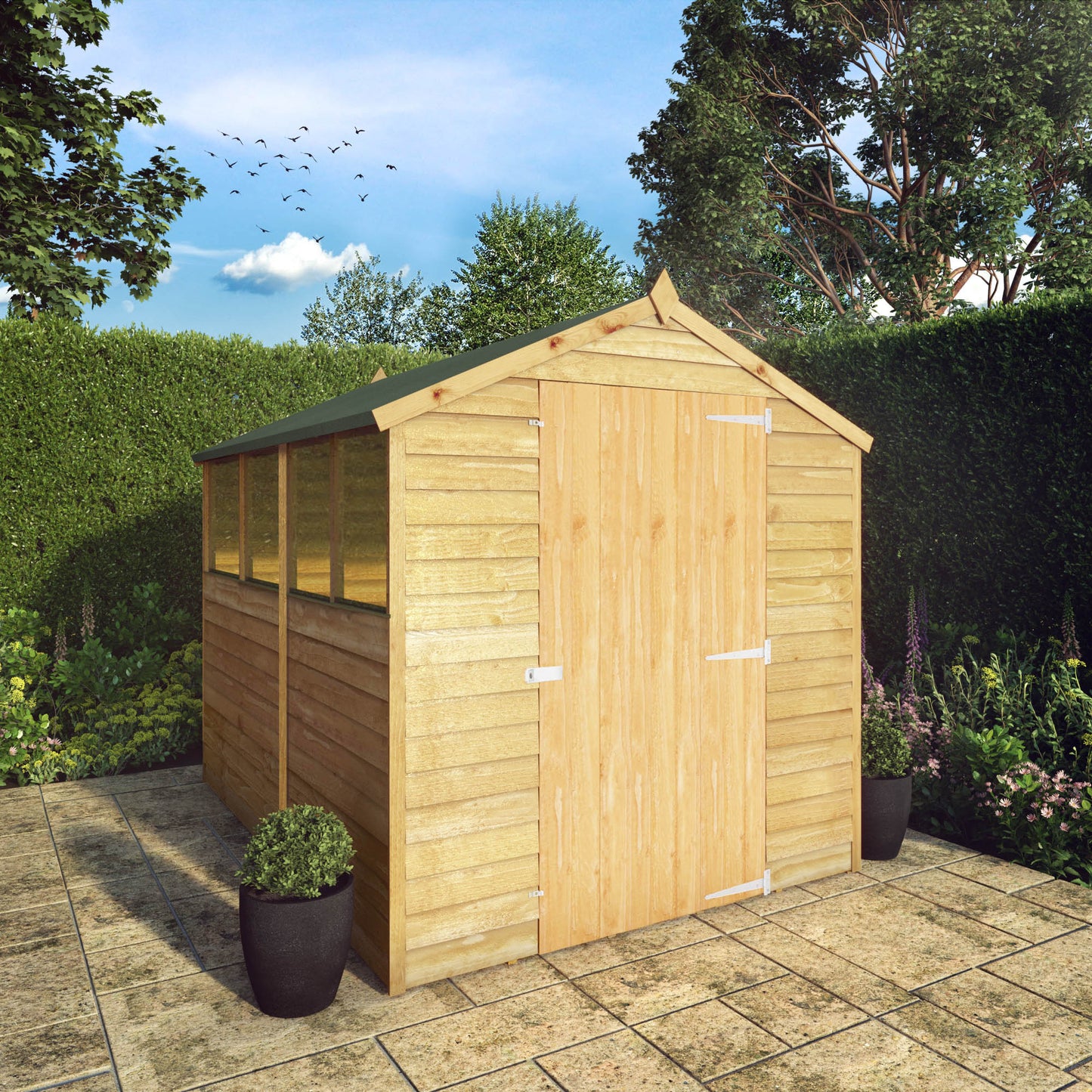 Mercia 8 x 6 Overlap Apex - Single Door Shed