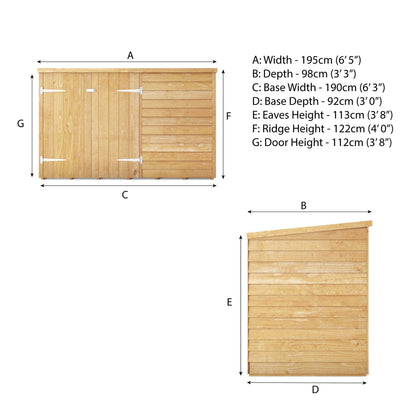 Mercia 3 x 6 Overlap Pent Bike Store