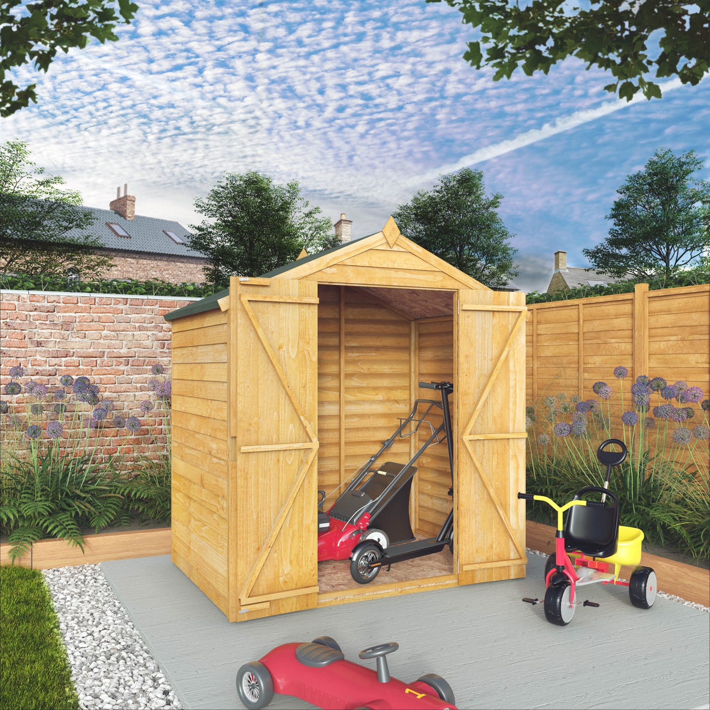 Mercia 4 x 6 Overlap Apex - Double Door - Windowless Shed