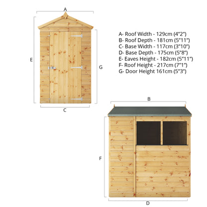 Mercia 6 x 4 Modular Shiplap Apex Shed