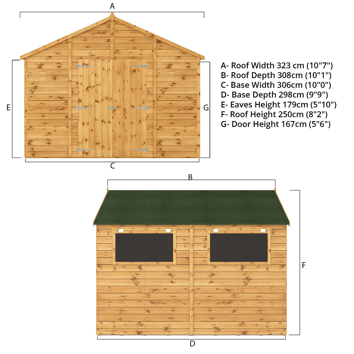 Mercia 10 x 10 Premium Shiplap Apex Workshop Shed