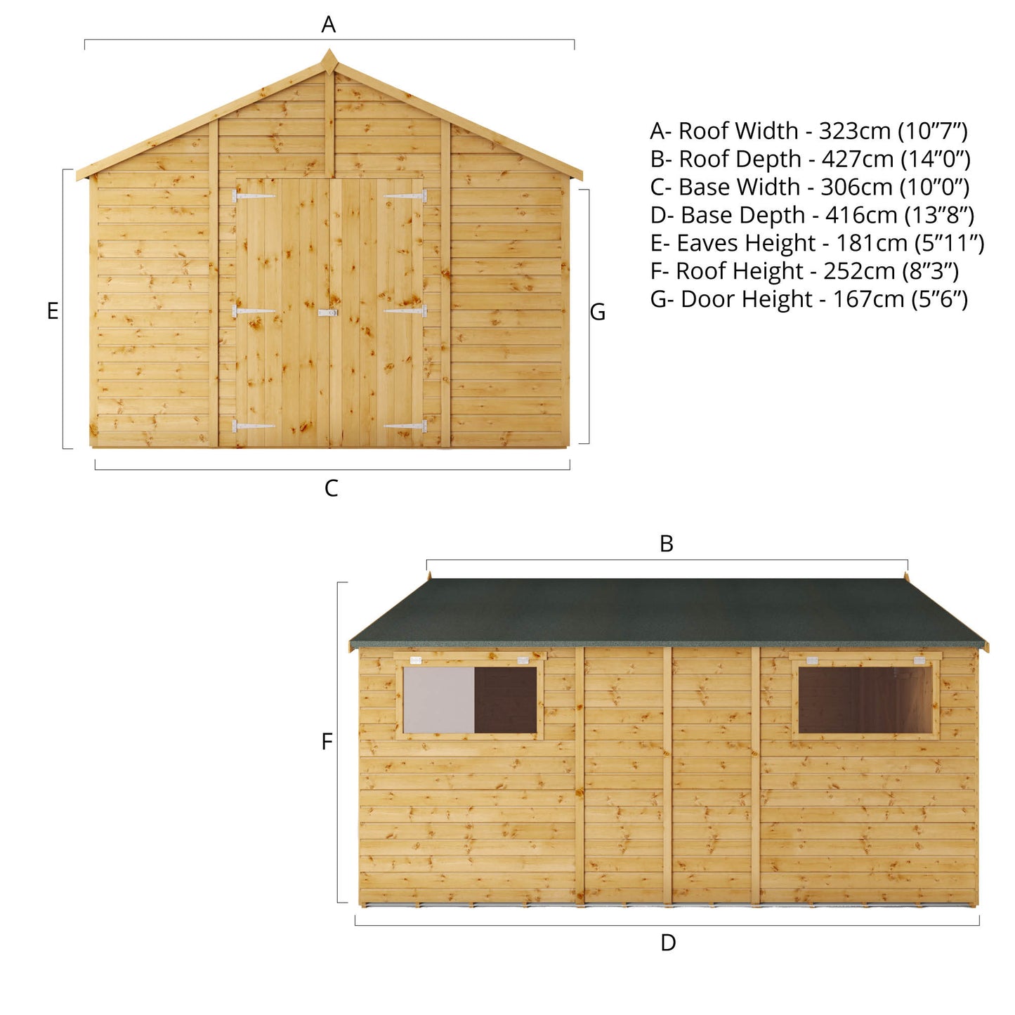 Mercia 14 x 10 Premium Shiplap Apex Workshop Shed