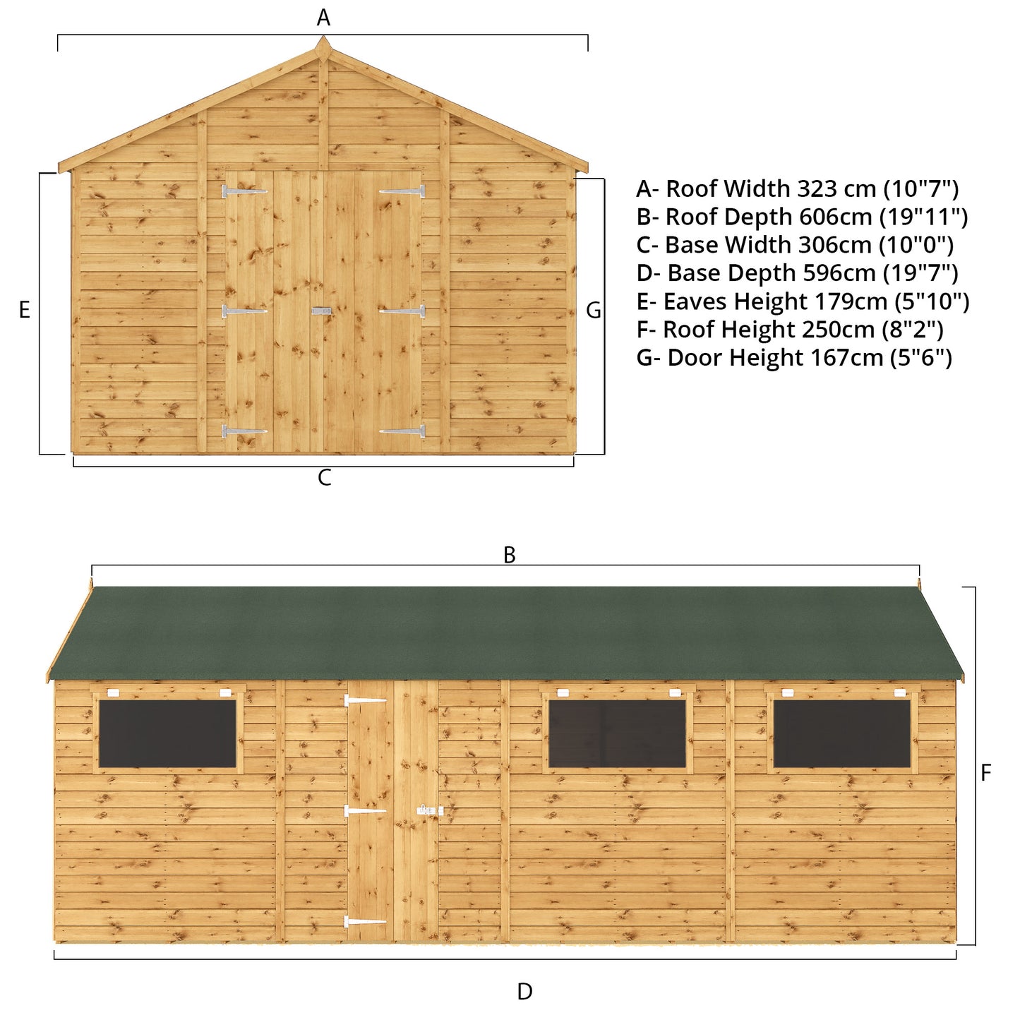 Mercia 20 x 10 Premium Shiplap Apex Workshop Shed