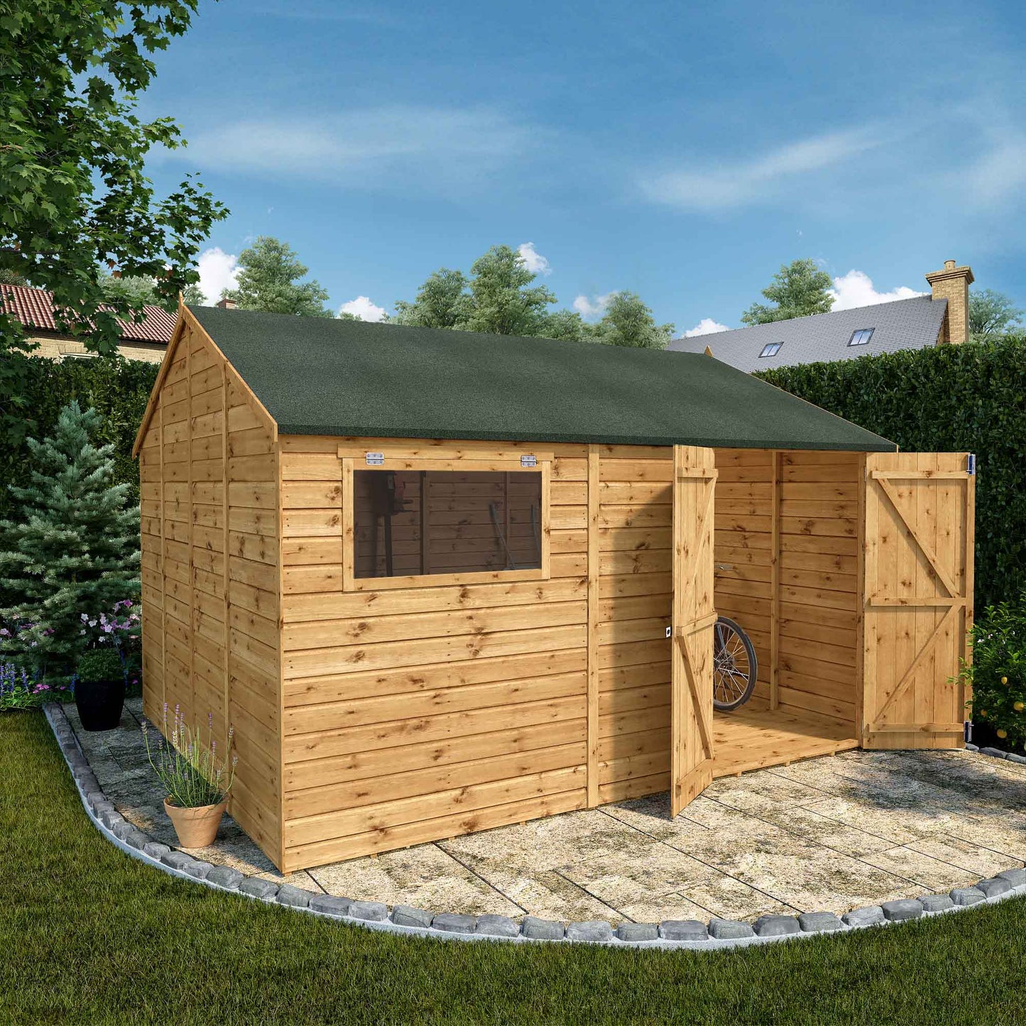 Mercia 12 x 10 Premium Shiplap Reverse Apex Workshop Shed