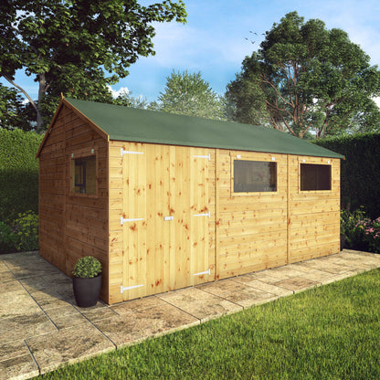 Mercia 15 x 10 Premium Shiplap Reverse Apex Workshop Shed