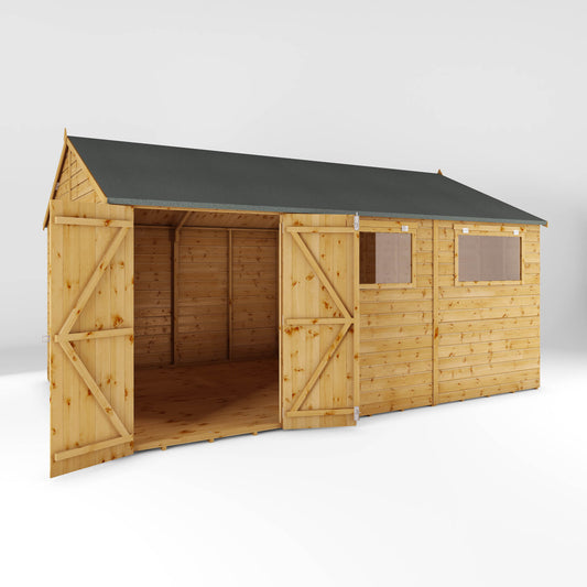 Mercia 15 x 10 Premium Shiplap Reverse Apex Workshop Shed