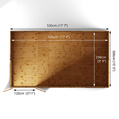 Mercia 18 x 10 Premium Shiplap Reverse Apex Workshop Shed