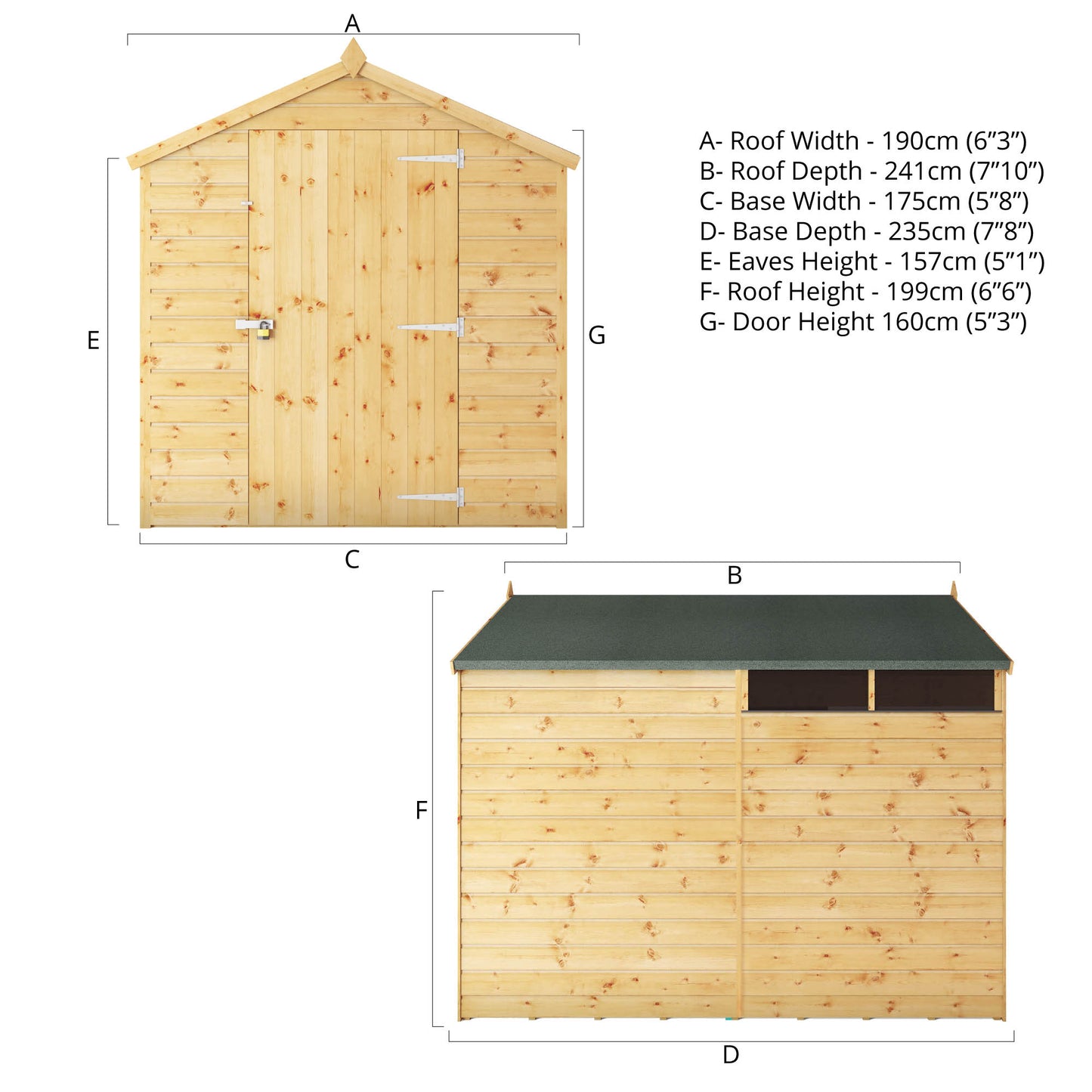 Mercia 8 x 6 Shiplap Security Apex Shed