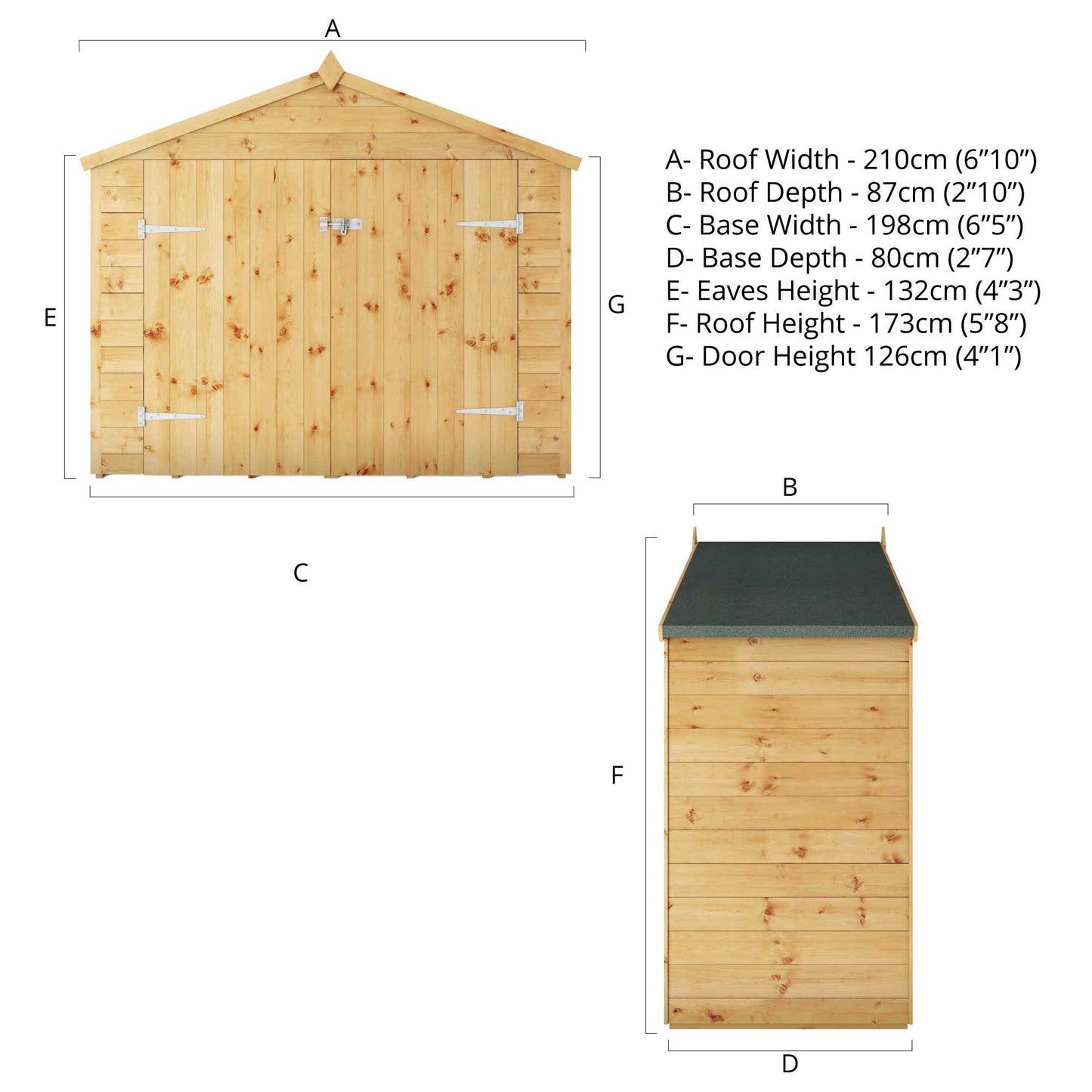 Mercia 3 x 7 Shiplap Apex Bikestore