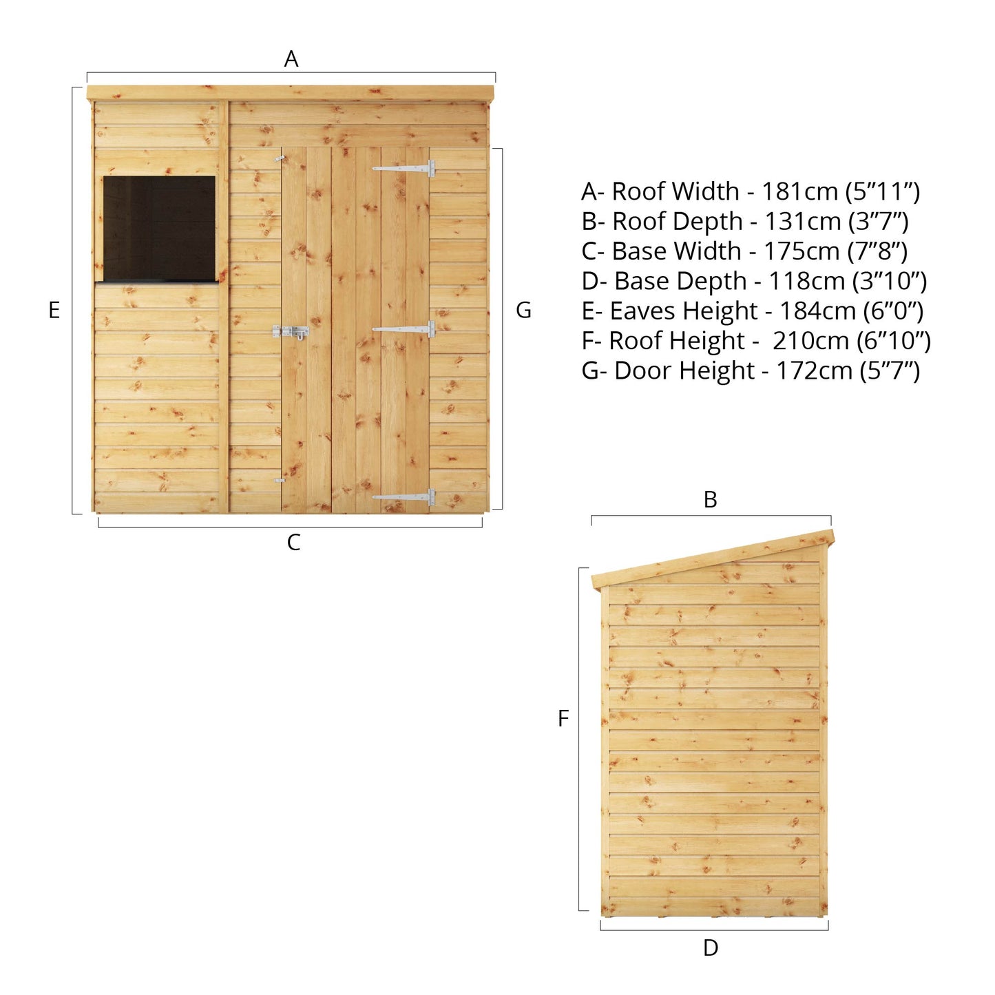 Mercia 6 x 4 Shiplap Pent Shed