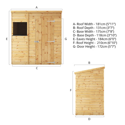 Mercia 6 x 4 Shiplap Pent Shed