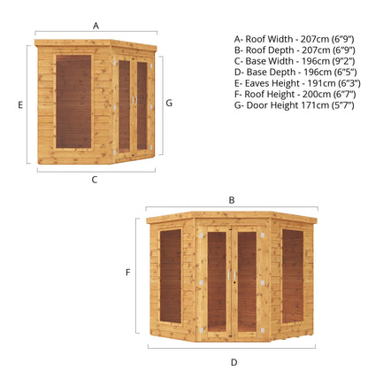 Mercia 7 x 7 Premium Corner Summerhouse