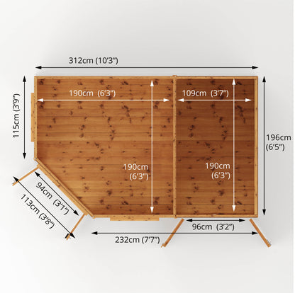 Mercia 7 x 11 Premium Corner Summerhouse With Side Shed