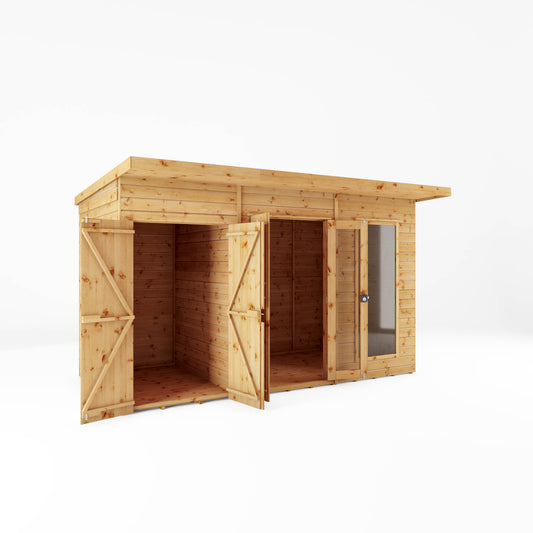 Mercia 12 x 6 Maine Pent Summerhouse With Side Shed