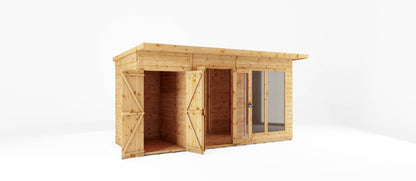 Mercia 14 x 6 Maine Pent Summerhouse With Side Shed