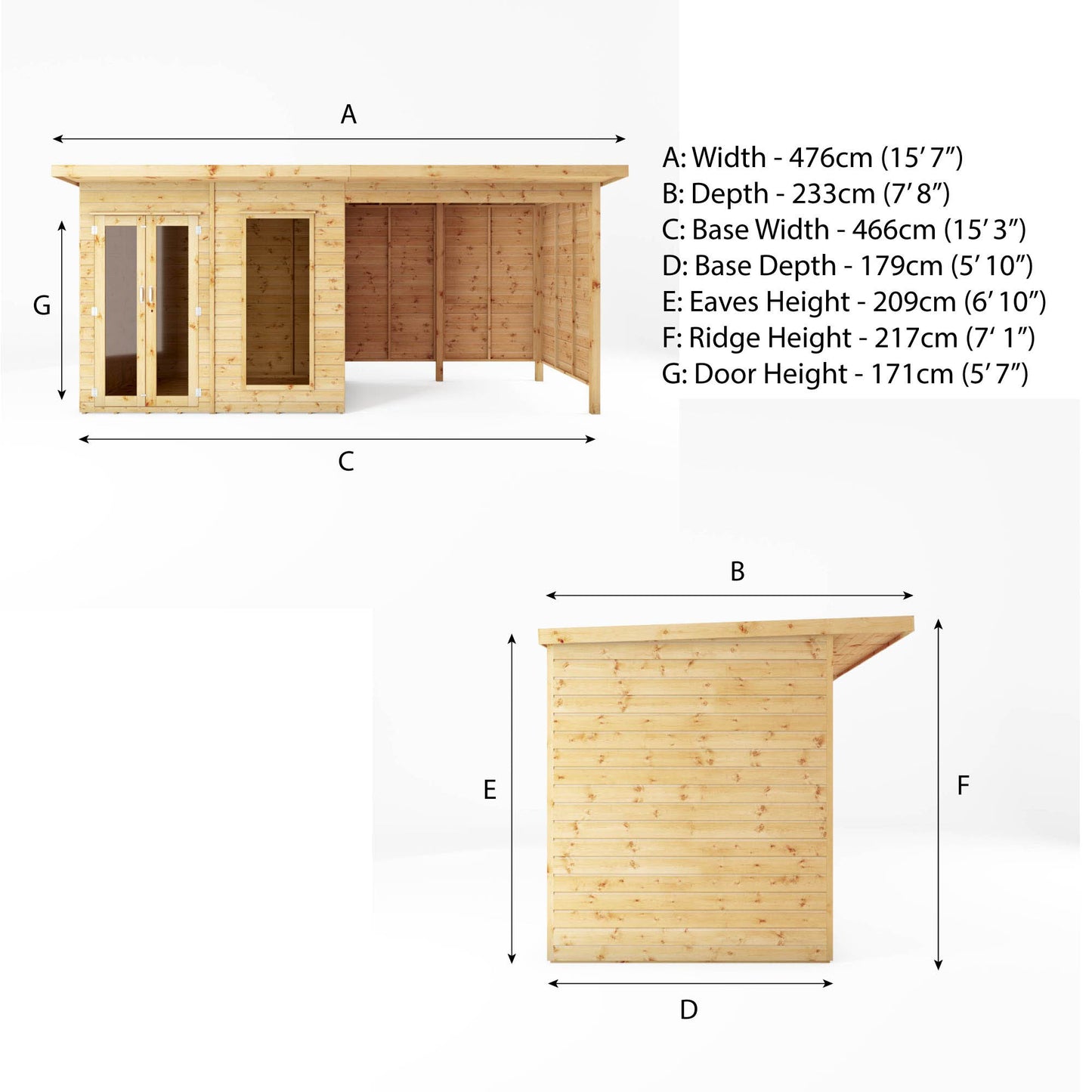 Mercia 16 x 6 Maine Pent Summerhouse With Patio Area