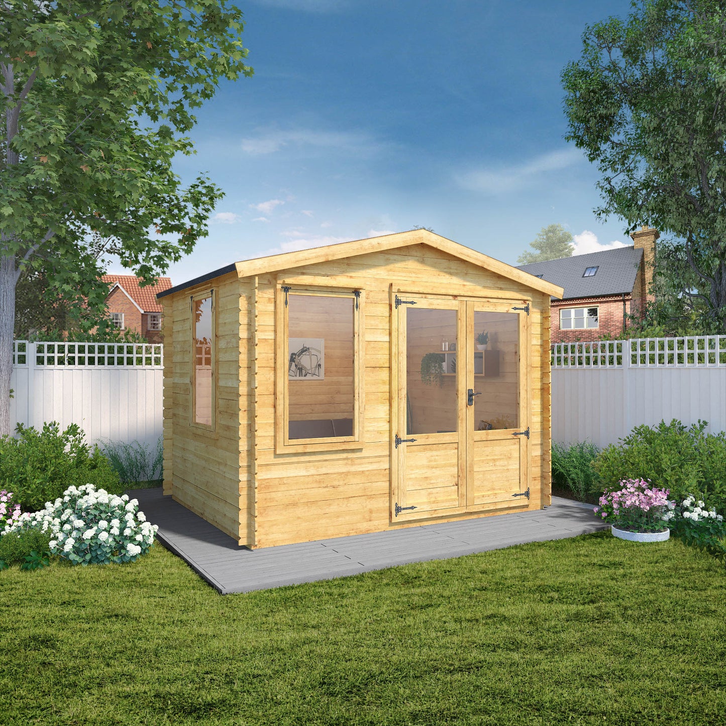 Mercia 2.6m x 3.3m Apex Log Cabin - 19mm Log Cabin