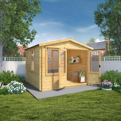 Mercia 3.3m x 3.0m Apex Log Cabin - 19mm Log Cabin