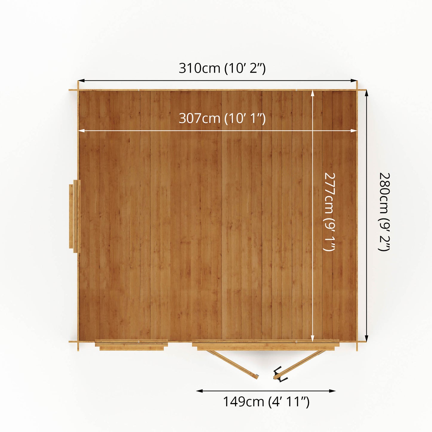 Mercia 3.3m x 3.0m Apex Log Cabin - 19mm Log Cabin