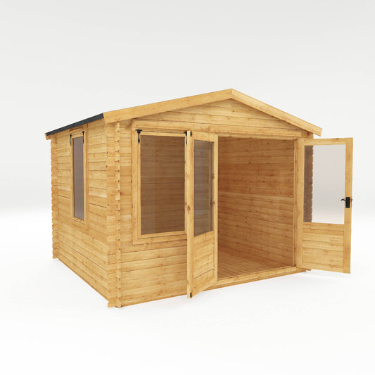 Mercia 3.3m x 3.0m Apex Log Cabin - 19mm Log Cabin