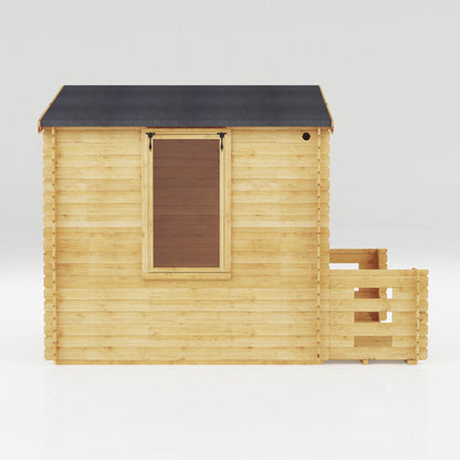 Mercia 3.3m x 3.4m Apex Log Cabin with Veranda - 19mm Log Cabin