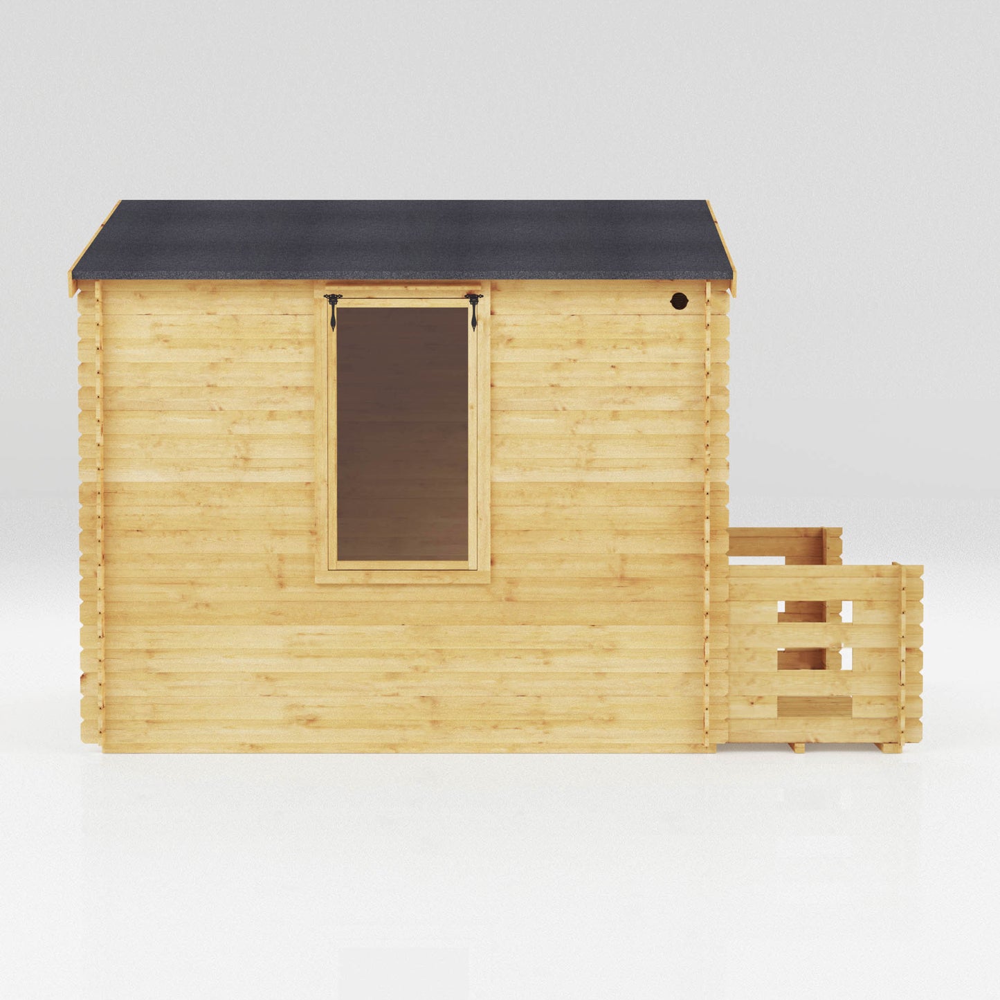 Mercia 3.3m x 3.7m Apex Log Cabin with Veranda - 19mm Log Cabin