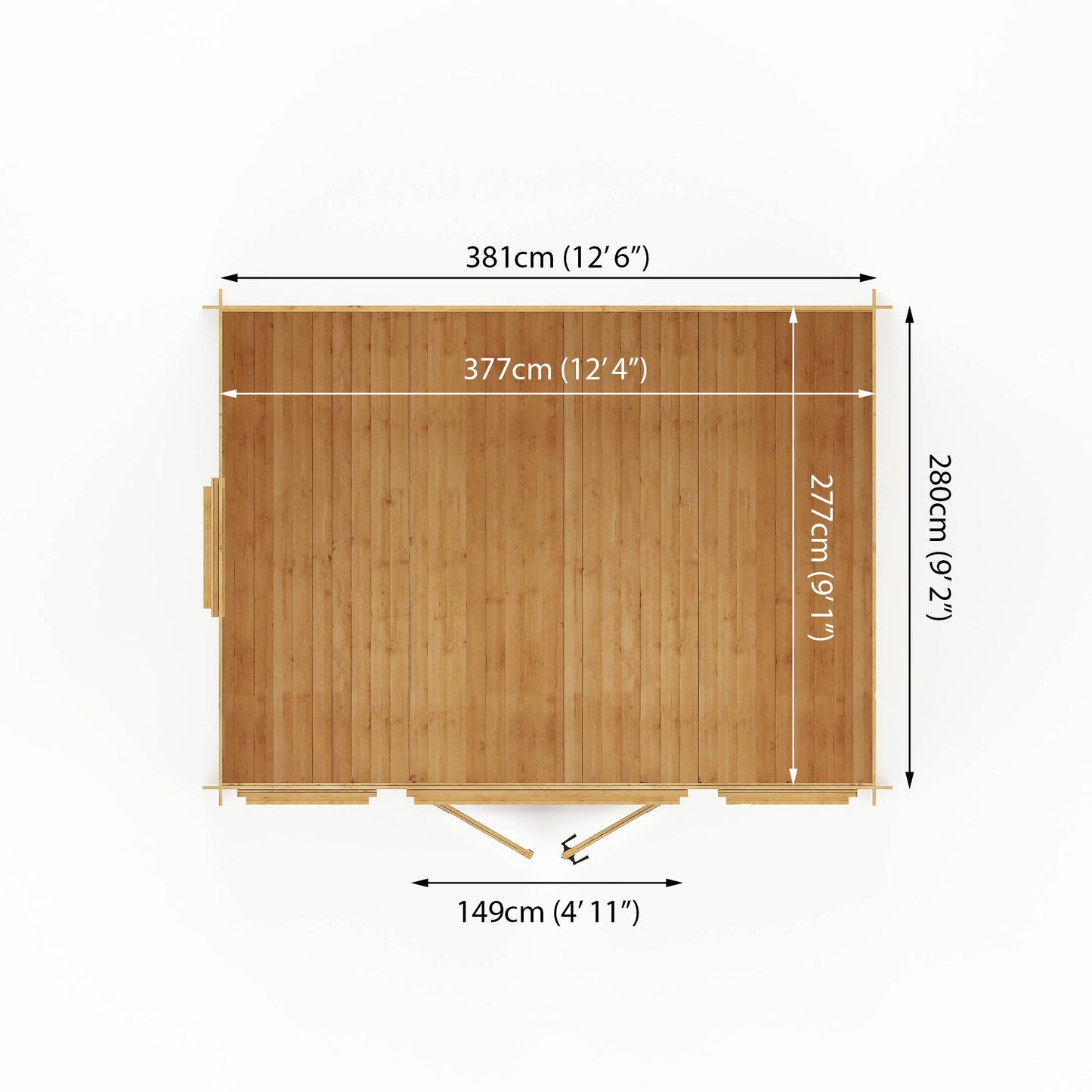 Mercia 4m x 3m Reverse Apex  Log Cabin - 19mm Log Cabin