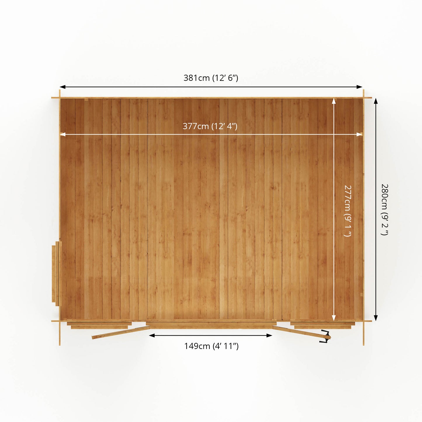 Mercia 4m x 3m Pent Log Cabin - 19mm Log Cabin