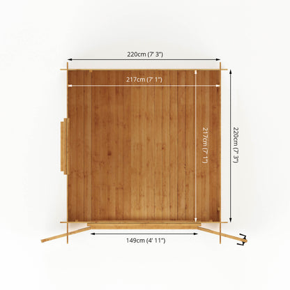 Mercia 2.4m x 2.4m Pent Log Cabin - 19mm Log Cabin