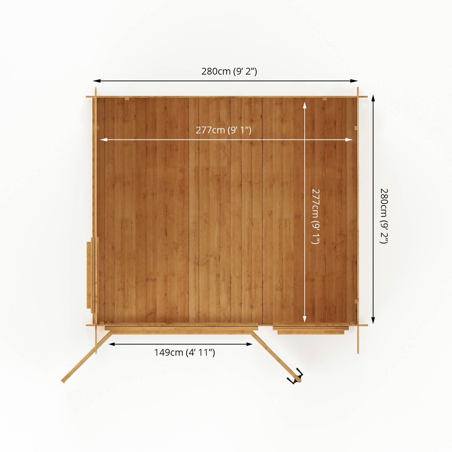 Mercia 3m x 3m Pent Log Cabin - 19mm Log Cabin