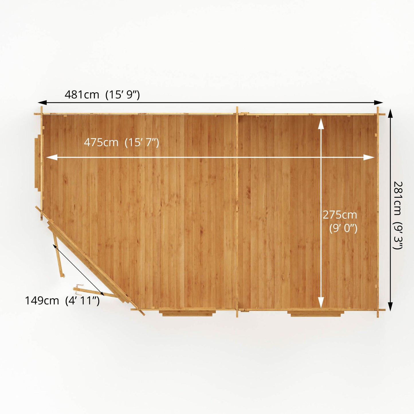 Mercia 5m x 3m Corner Lodge Log Cabin - 28mm Log Cabin