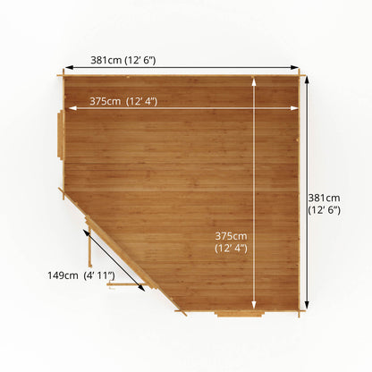 Mercia 4m x 4m Corner Log Cabin - 28mm Log Cabin