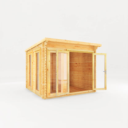 Mercia 3m x 3m Studio Pent Log Cabin - 28mm Log Cabin