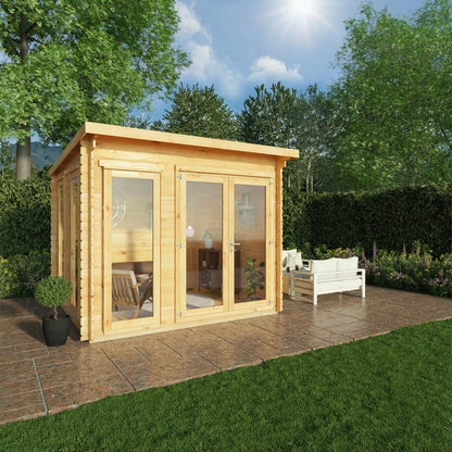 Mercia 3m x 3m Studio Pent Log Cabin - 28mm Log Cabin