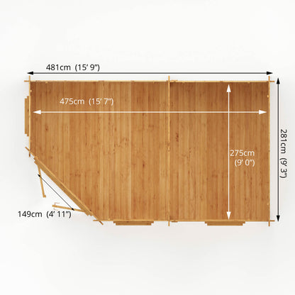 Mercia 5m x 3m Corner Lodge Log Cabin - 34mm Log Cabin