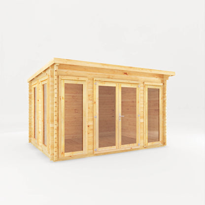 Mercia 4m x 3m Studio Pent Log Cabin - 34mm Log Cabin