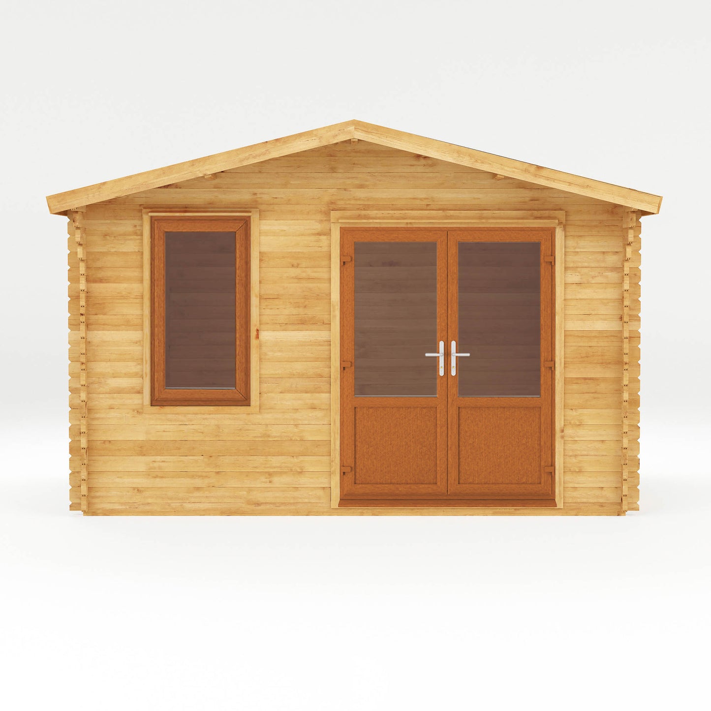 Mercia 4m x 3m Retreat Log Cabin - 44mm (UPVC Windows & Door) - Oak Log Cabin