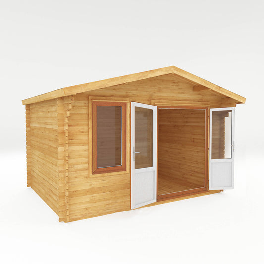 Mercia 4m x 3m Retreat Log Cabin - 44mm (UPVC Windows & Door) - Oak Log Cabin