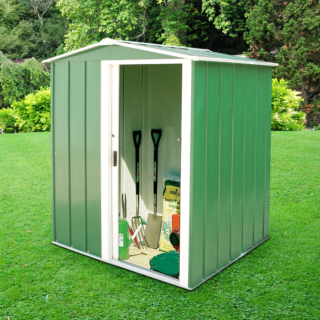 Sapphire 5x4ft Apex Metal Shed - Green