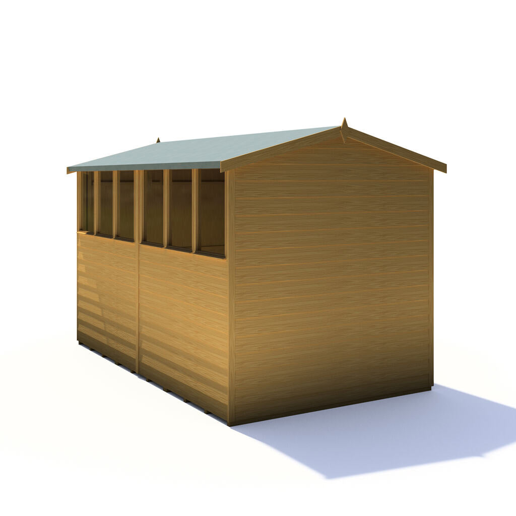 Shire Overlap Double Door 10x6 ft Dip Treated Wooden Garden Shed