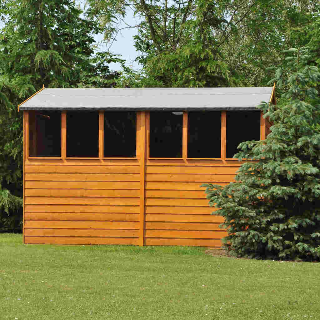 Shire Overlap Double Door 10x6 ft Dip Treated Wooden Garden Shed