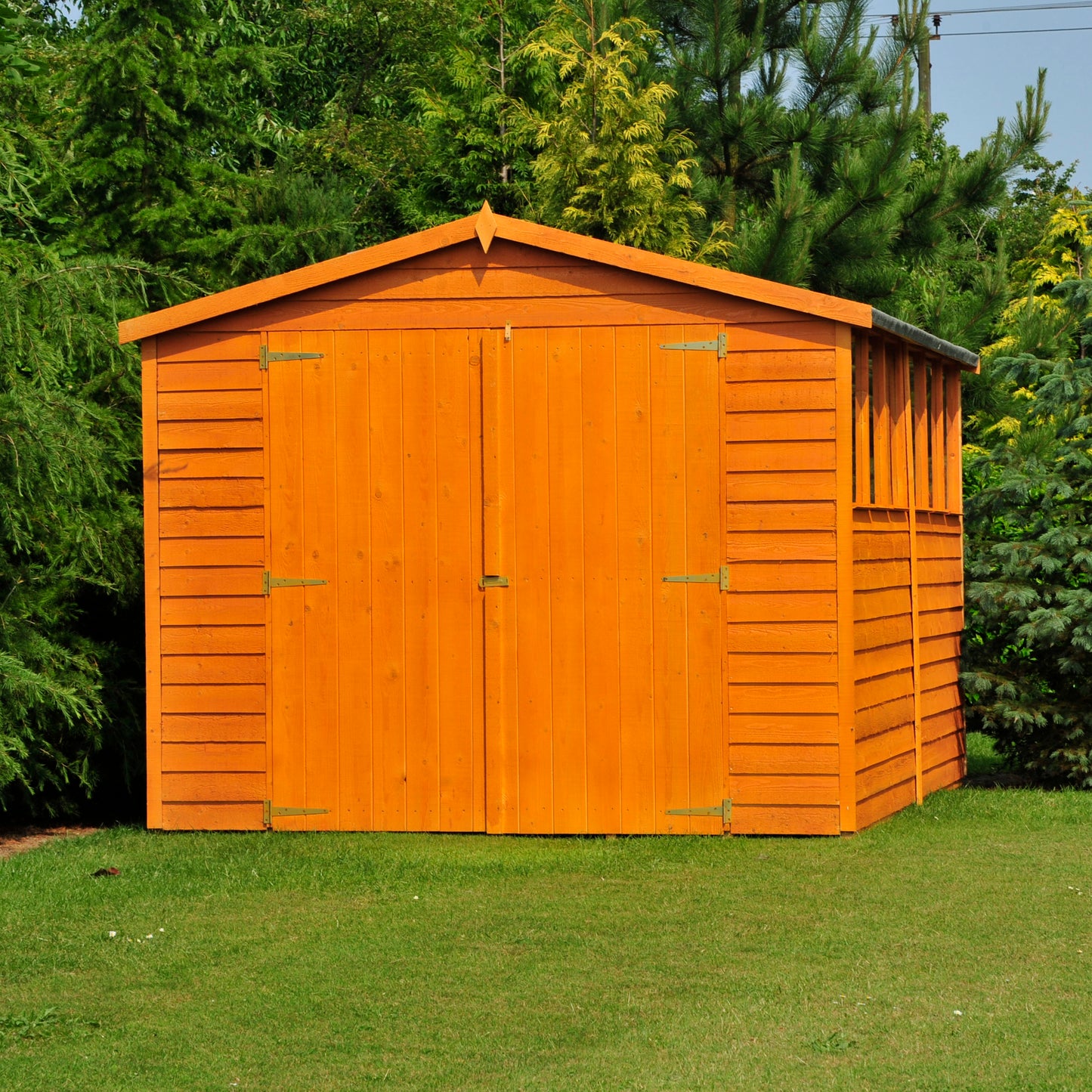 Shire Overlap Double Door 10x10 Dip Treated Wooden Garden Shed