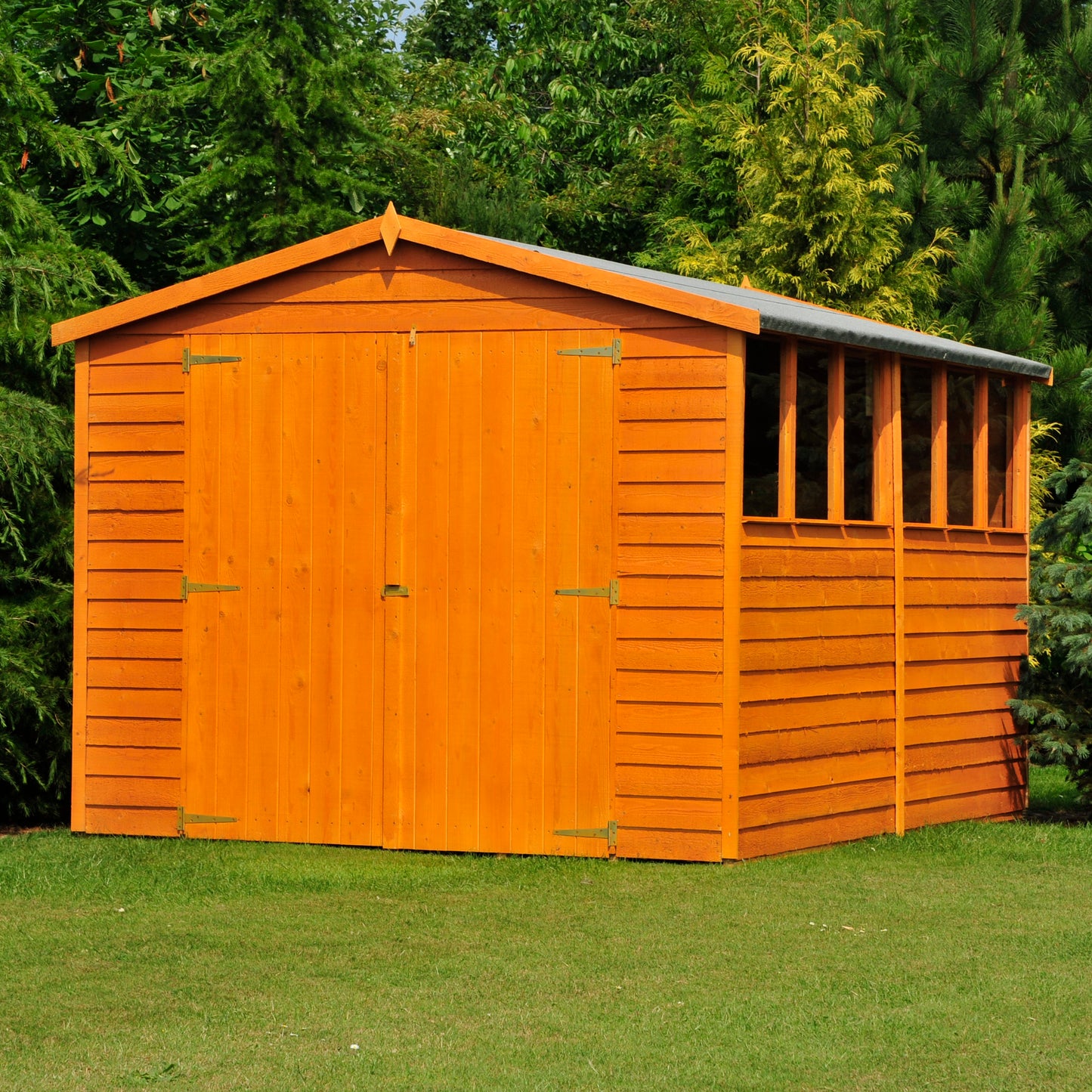 Shire Overlap Double Door 10x10 Dip Treated Wooden Garden Shed