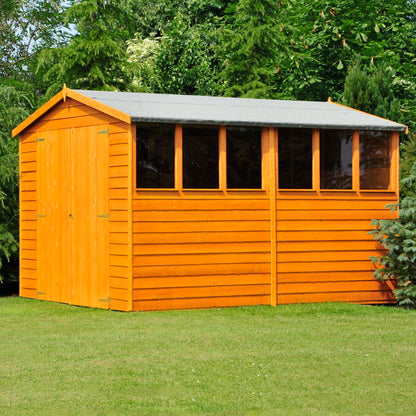 Shire Overlap Double Door 10x10 Dip Treated Wooden Garden Shed