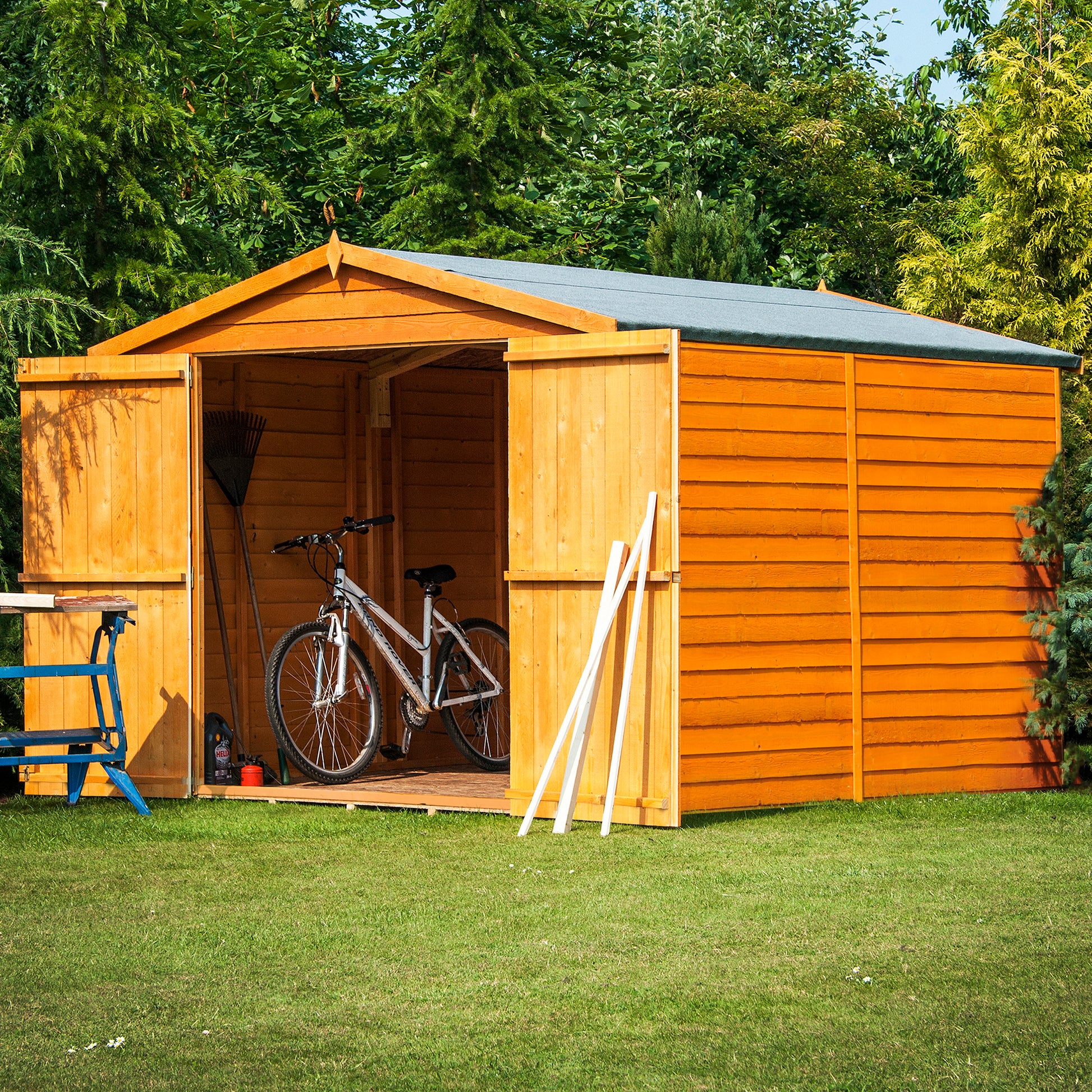 Shire Overlap Double Door 10x10 Dip Treated Wooden Garden Shed