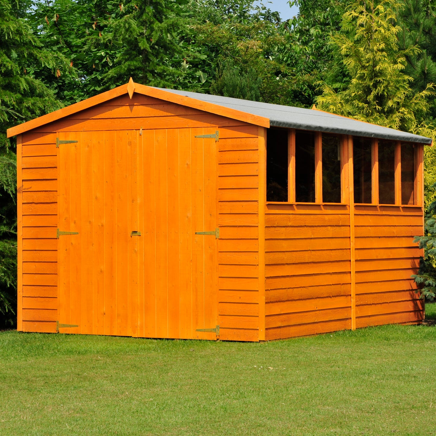 Shire Overlap Double Door 12 x 6 Dip Treated Wooden Garden Shed