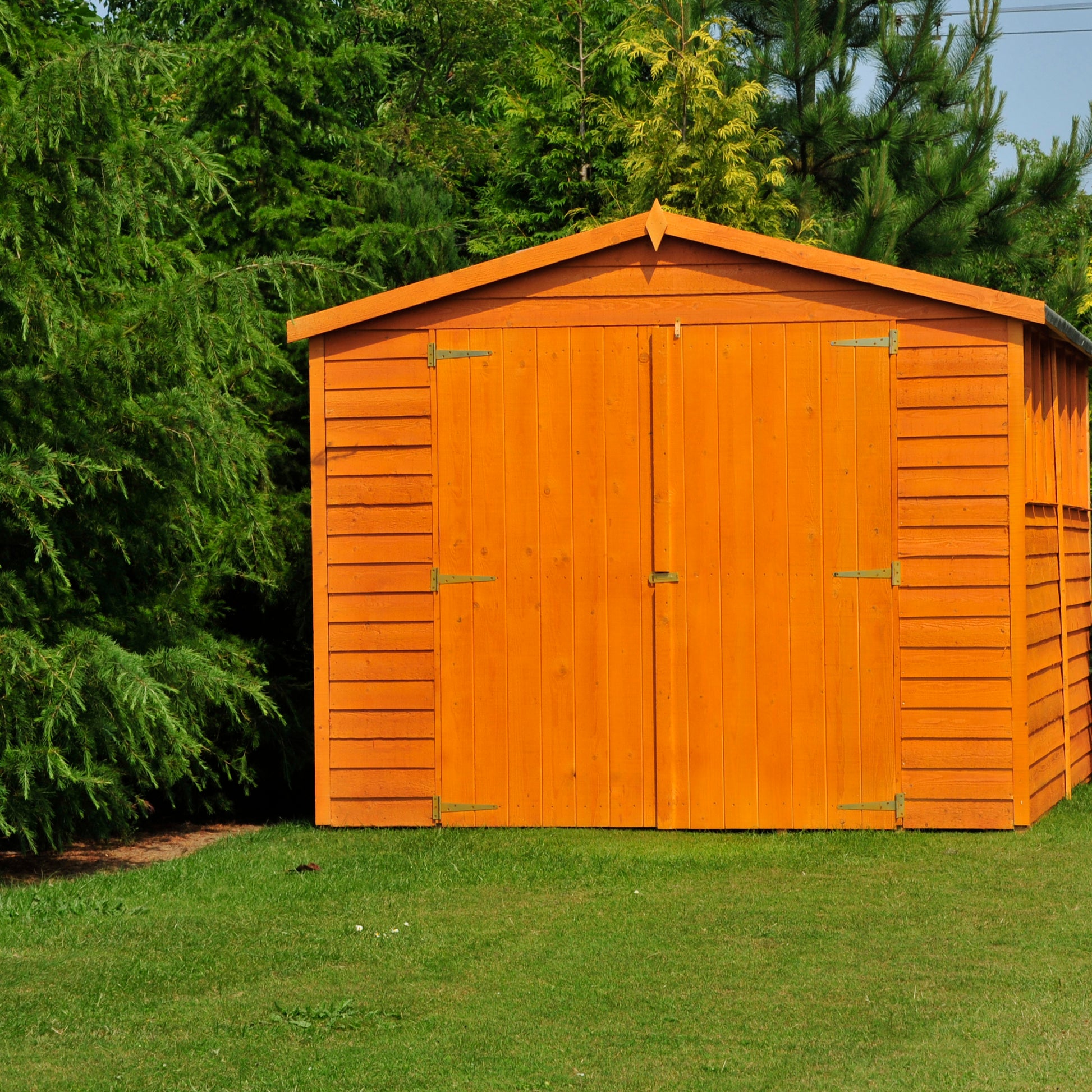 Shire Overlap Double Door 12x 8 Dip Treated Wooden Garden Shed