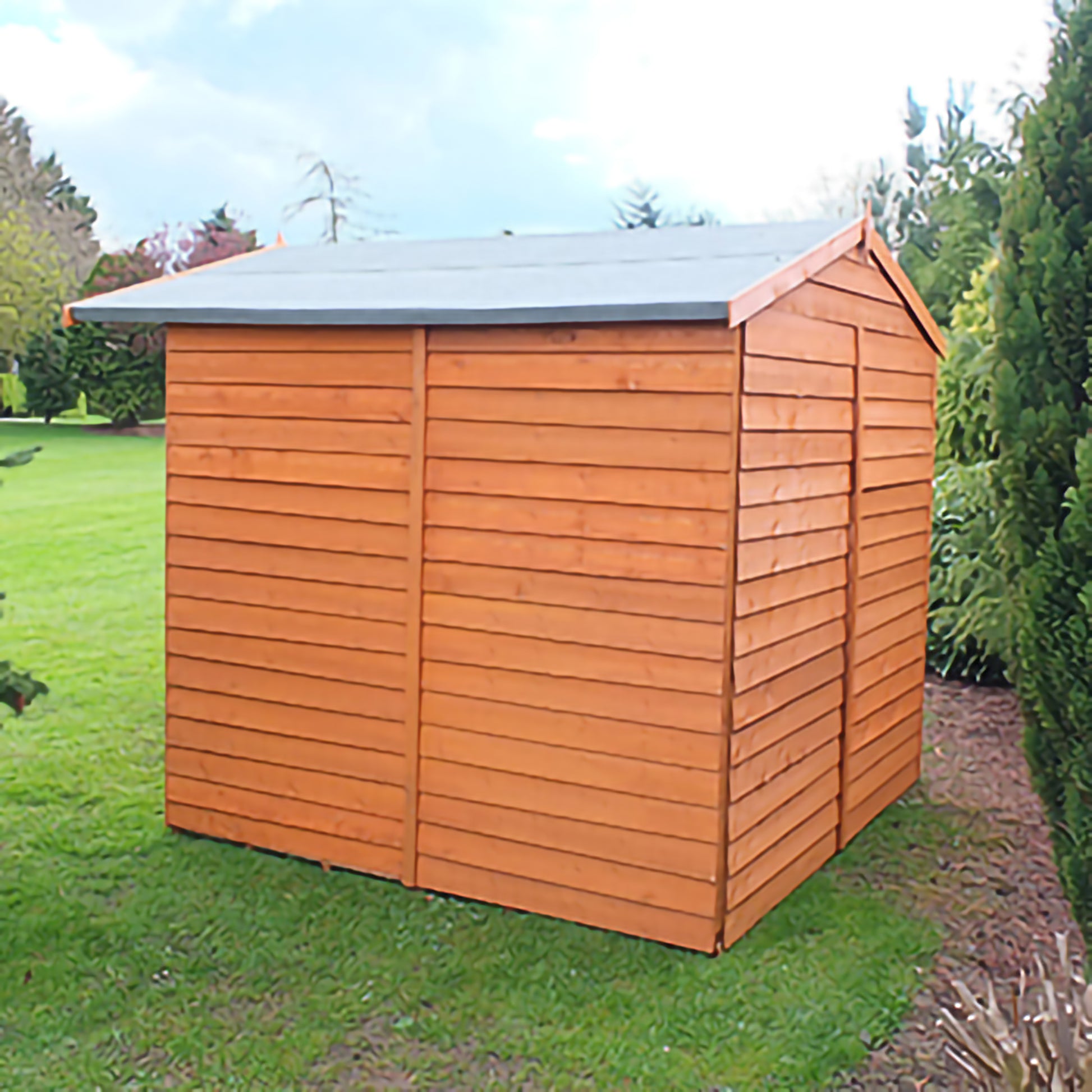 Shire Overlap Pressure Treated Double Door 7x 7 Pressure Treated Value Range Wooden Garden Shed